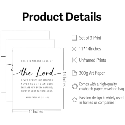Ybqhd Unframed The Lord Your God Is Good Wall Art Scripture Prints Set of 3