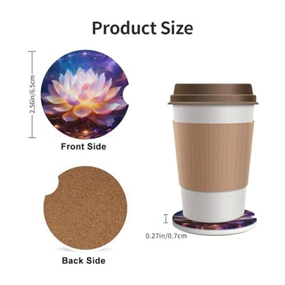 Lotus 2 Pack Car Cup Holder Coasters Ceramic Drink Coasters - color: Gray