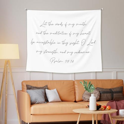 EGBTL Christian Tapestry, Bible Verse Wall Tapestry for Bedroom, Religious Scripture Modern Minimalist Tapestries Wall Hanging Decor for Home Church Office Living Room, 50x60 Inches