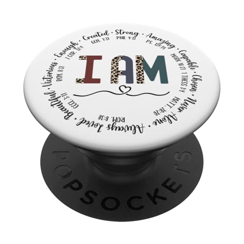 I am Circle Design Womens Positive Bible Verse Christian PopSockets Adhesive PopGrip - style: Adhesive PopGrip