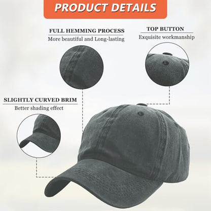 Christian Baseball Cap for Men & Women - Embroidered Jesus Cross Hat, Adjustable Christian Gifts - color: Grey