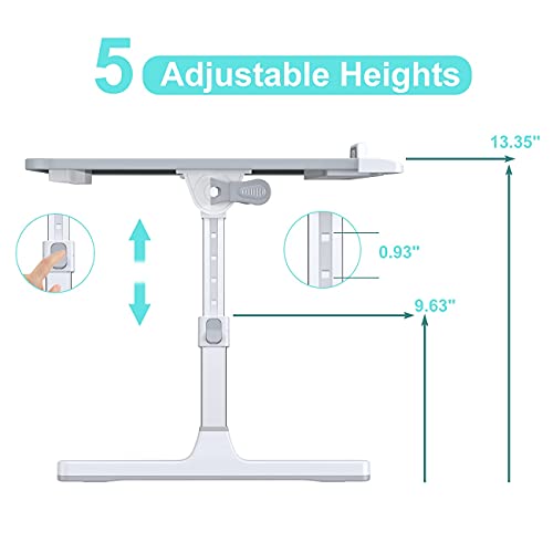 KLEAR Laptop Bed Tray Desk with Adjustable Height & Angle, No Drawer, Grey - color: Gray, size: Large without Bag (13.4"x23.6")