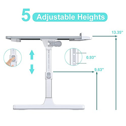 KLEAR Laptop Bed Tray Desk with Adjustable Height & Angle, No Drawer, Grey - color: Gray, size: Large without Bag (13.4"x23.6")