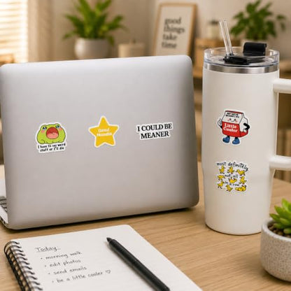 NEW 2026 Funny Stickers Pack 120PC Bulk Set Cute Cool Novelty Meme Decals Waterproof Vinyl Stickers for Laptop Water Bottle Phone Luggage Scrapbook Journal Accessories Decorative for Men Women Adults - style: Funny