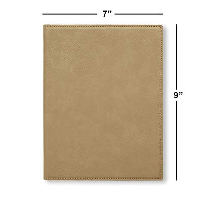 Small 7" X 9" Portfolio Notepad, Christian Cross, Personalized Engraving Included (Light Brown) - color: Light Brown, size: Small 7 X 9
