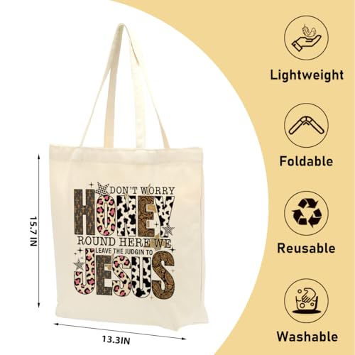 Faith Canvas Tote Bag, Christian Gifts for Women Girls Mom Sister Inspirational Bible Verse Birthday Christmas - color: Boho Christian 812