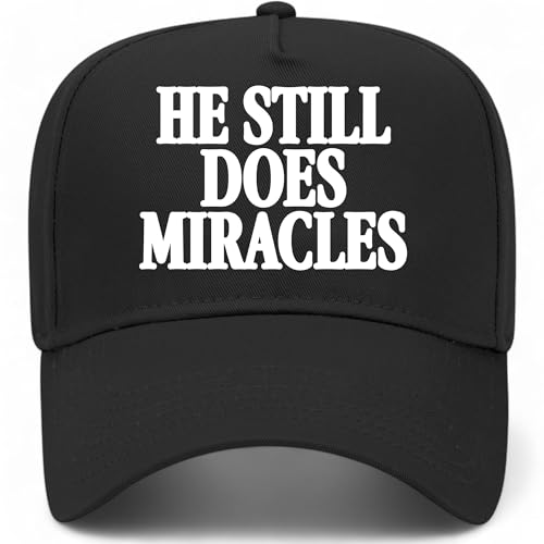 He Still Does Miracles Vintage Trucker Hat | God Jesus | Premium Adjustable Christian Snapback Baseball Hat for Men & Women - color: Black