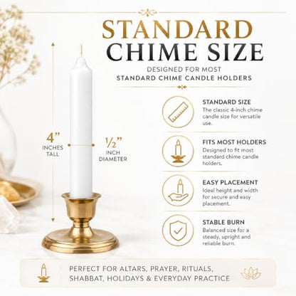 Dinil White Spell Candles, 4 Inch Mini Chime Candles, Set of 40 - color: White, size: 40 Pack