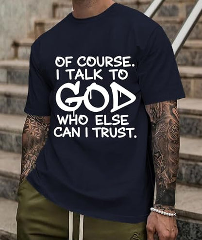 KESIHAN Christian Shirts for Men Jesus Fear God Faith Graphic Tee - color: Navy-3, size: X-Large