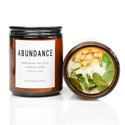 Natural Crystal Candle,Abundance, Crystal Ritual, Spiritual, Money Prosperity, Candle Spell.(Abundance) - style: Abundance