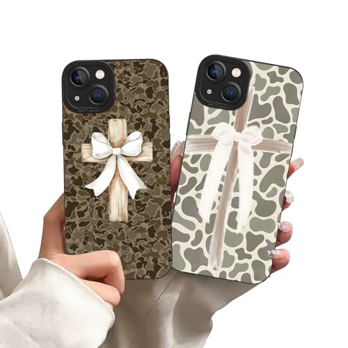 2 Pack Christian Jesus Cross Bow Phone Case for iPhone 13 mini Case Leopard Print Cheetah Pattern Shockproof Soft Protective for Women Men Phone Cover Funda for iPhone 13 mini 5.4 Inch - color: Black, size: for iPhone 13 mini