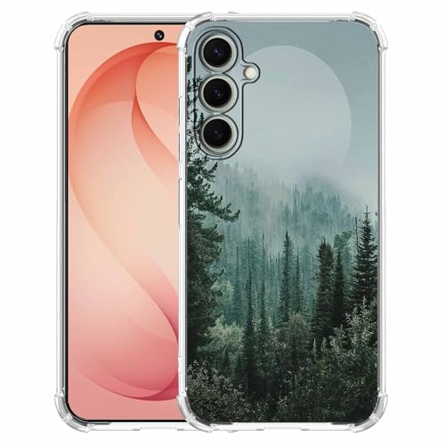 Woods Forest Landscape Case for Samsung Galaxy S26,Mist Forest Mountain Sunrise Sunset Pattern,Trendy Soft TPU Bumper Phone Cover,S26 - color: Woods Forest Landscape
