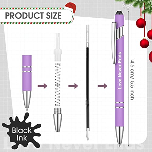 Sabary 12 Pcs Motivational Pens Stylus Tip Black Ink, Purple - color: Purple