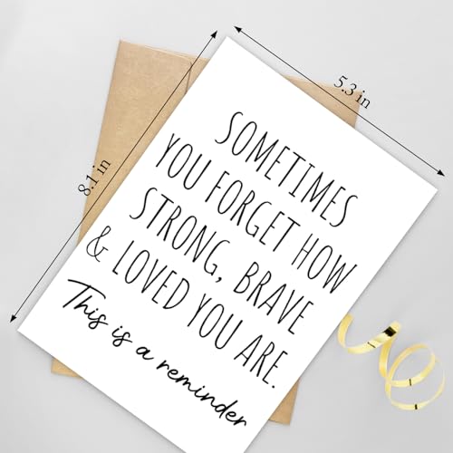 Heartfelt Encouragement Card for Women Men, Get well Card Card for Husband Wife, Positive Sobriety Card for Him Her, Friend Affirmative Card, You Are Strong Brave and Loved - color: 064