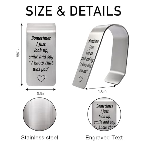 Sometimes I Just Look Up Smile Visor Clip for Car Remembrance Gifts - color: Silver 8