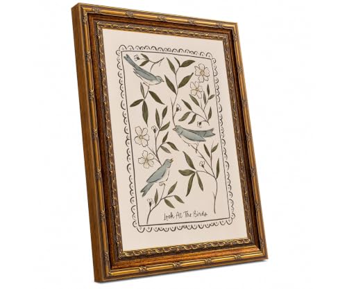 Vintage Gold Framed Christian Bird Wall Art Decor, Bird Pictures Wall Decor Neutral Bible Verses Wall Decorfor Home Bedroom Living Room Nursery, 8x10 In - color: Green bird, size: 8x10 Inches