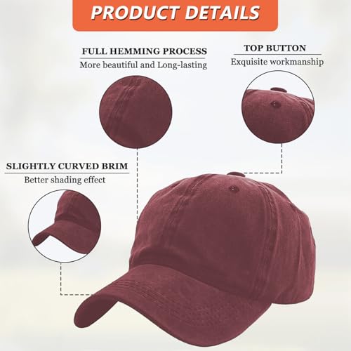 Christian Baseball Cap for Men & Women - Embroidered Jesus Cross Hat, Adjustable Christian Gifts - color: Red