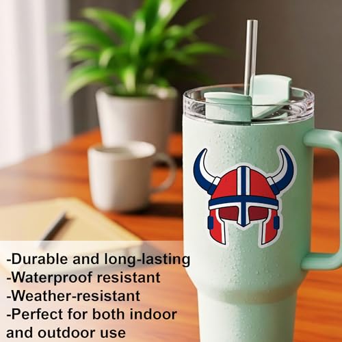 Norway Flag Sticker, Flag Stickers for Cars with Viking Ship Helmet Design - color: Norway Flag Sticker
