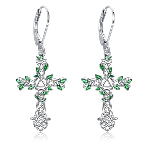 Cross Earrings 925 Sterling Silver Dangle Earring Gifts for Women - style: AA cross