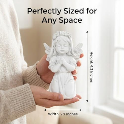Guardian Angel Figurine Praying Hands Statue Cherub Statue, Girl - color: Angel-girls