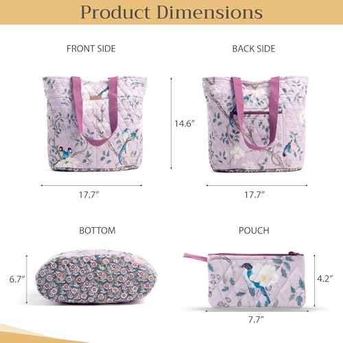 Maison d' Hermine Shopping Bags Cotton Quilted Tote Bag with Zipper Pockets - color: 009 - Osaka