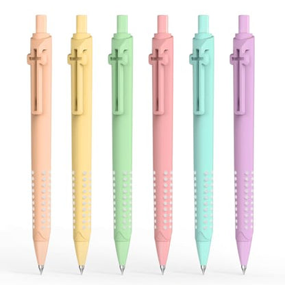 6 Pack Bible Journaling Gel Pens, 0.7mm Black Ink Retractable - color: Macaron-Black Ink