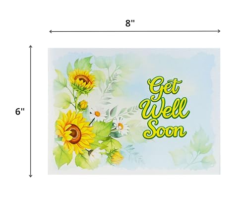Sunflowers Get Well Soon Cards Pop Up, 3D Encouragement Get Better Soon Card, Colorful Thinking of you 3D for Speedy Surgery Recovery, Feel Better Soon, Kids, Friends (Sunflowers Get Well) - color: Sunflowers Get Well Soon