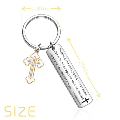 Christian Key Chain Faith Keychain Biblical Jewelry Motivational Gifts For Women Christening Gift