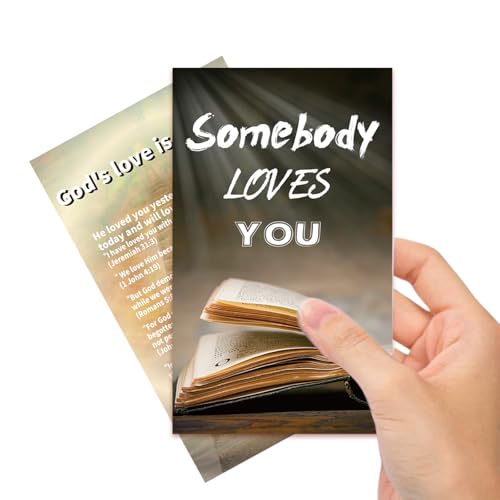 200 Pcs Christian Inspirational Cards Somebody Loves You – Double-Sided Bible Verse Encouragement Cards, Religious Faith Cards for Gifts, Church Outreach, Daily Devotion
