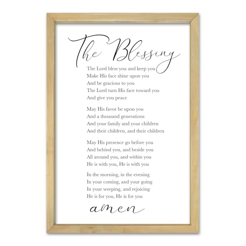 RLWangChao The Blessing Bible Verse Wall Art, 16"×11", Wood - color: The Blessing (Wood), size: 16"L x 11"W