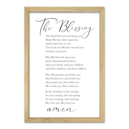 RLWangChao The Blessing Bible Verse Wall Art, 16"×11", Wood - color: The Blessing (Wood), size: 16"L x 11"W
