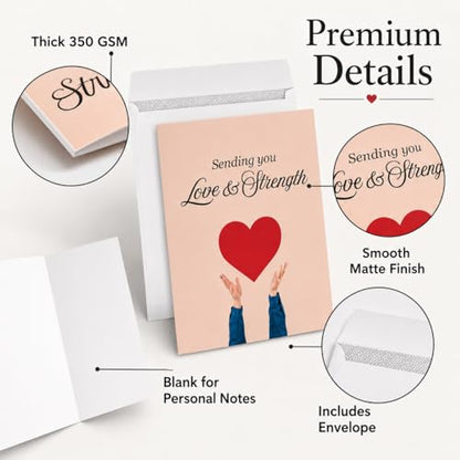 Andaz Press Jumbo Sympathy Card with Envelope, Sorry For Your Loss Card, Sending You Love & Strength, Loss Of Pets, Condolences Card with Big Blank Space to Send to Friends, Family, 8.5" x 11", 1-Pack - color: Sending You Love & Strength