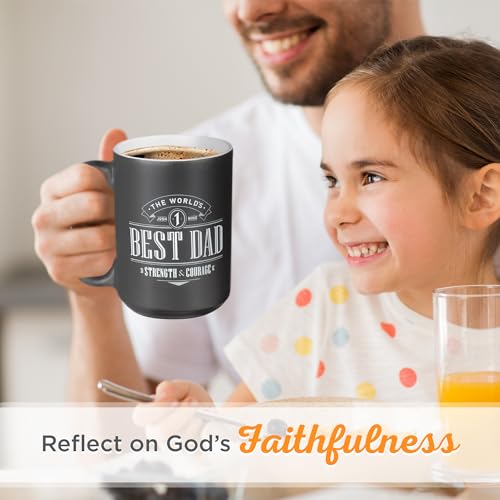 Christian Art Gifts Large Ceramic Coffee & Tea Mug for Dads & Fathers - color: Black/Best Dad