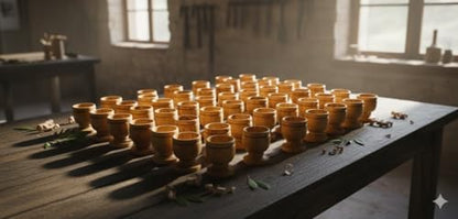 Zuluf Olive Wood Mini Very Small Communion Cups Set of 60 Wooden Chalice Goblets for Church Wine Worship Services Holy Land Bethlehem 1.6 Inch