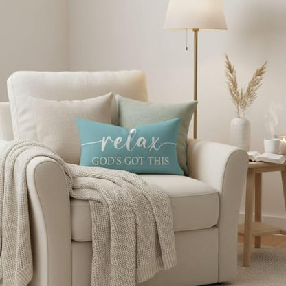 Decorative Throw Pillow Covers 12x20 Inch Set of 2 – Turquoise - color: Turquoise