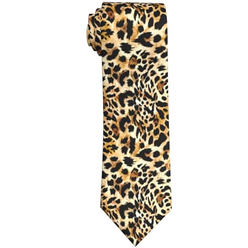 Men's Neckties, Novelty Printed Skinny Tie for Work Casual Party - color: Leopard