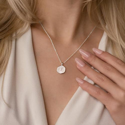 Robaice Cross Necklace for Women, Dainty 14K Gold Plated Cross Necklace - style: disc cross silver