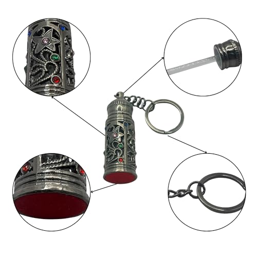 Anointing Oil Bottle Keychain - color: Pewter
