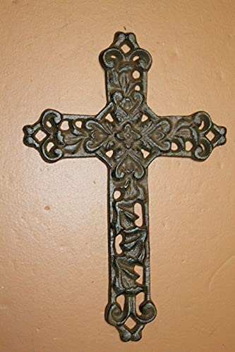 Old-World Mission Style Cast Iron Wall Crosses Gift Set - Corpus Christy Collection 6 Crosses