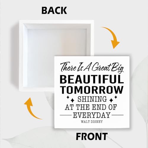 Motivational Home Decor, There's A Great Big Beautiful Tomorrow Shining at the End of Everyday, Positive Quote Sign, Office Accessories For Women, Home Desk Decor, Friend Gift, 5.1x5.1inches - color: Home 05