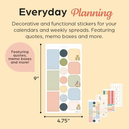 Happy Planner Classic Sticker Pack for Planners, 15 Sheets - color: Polished Pastels