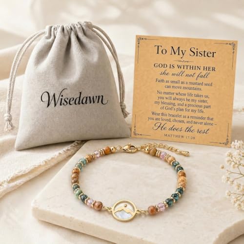 Gold Mustard Seed Bracelet for Teen Girls and Women, Faith Can Move Mountains Christian Jewelry, Inspirational Religious Gift for Her - color: Sister