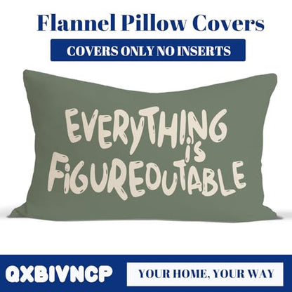 Green Throw Pillow Covers 12x20 Inch, Motivational Pillowcases - color: Motivational