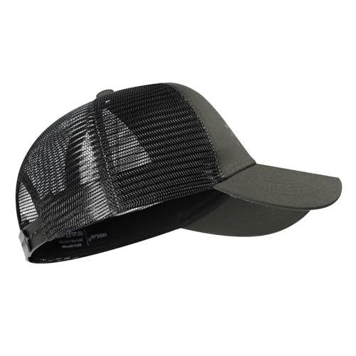 Baseball Cap, American Flag Trucker Hat for Men Women, Breathable Adjustable Fit Outdoor Mesh Snapback Hats - color: Olive/Black Flag