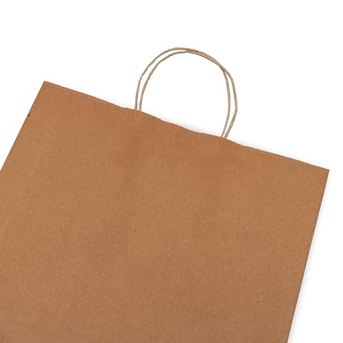 Prime Line Packaging Paper Grocery Bags with Handles, 13x7x17 Inch, 50 Pack - size: 13x7x17 Inch