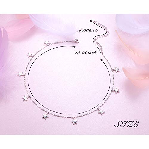 DAOCHONG Women S925 Sterling Silver Disc Statement Choker Necklace - style: Starfish