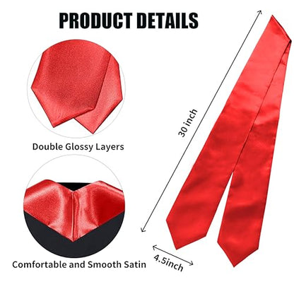 MyGradDay Plain Graduation Stole Colorful Stole for Adult Length 60",Rich in Color - color: Red