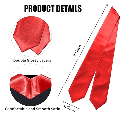 MyGradDay Plain Graduation Stole Colorful Stole for Adult Length 60",Rich in Color - color: Red
