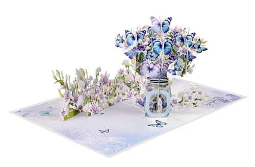 Butterflies Bottle Pop Up Sympathy Cards with Envelopes, Sorry for Your Loss Card, Religious Pop Up Sympathy for Loss of Loved one, Mother, Father, Husband (Butterflies Bottle) - color: Butterflies Bottle