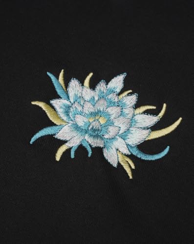 Niepce Inc Men's Embroidered Graphic Crewneck Sweatshirt - color: Black-blue Kirin, size: Large